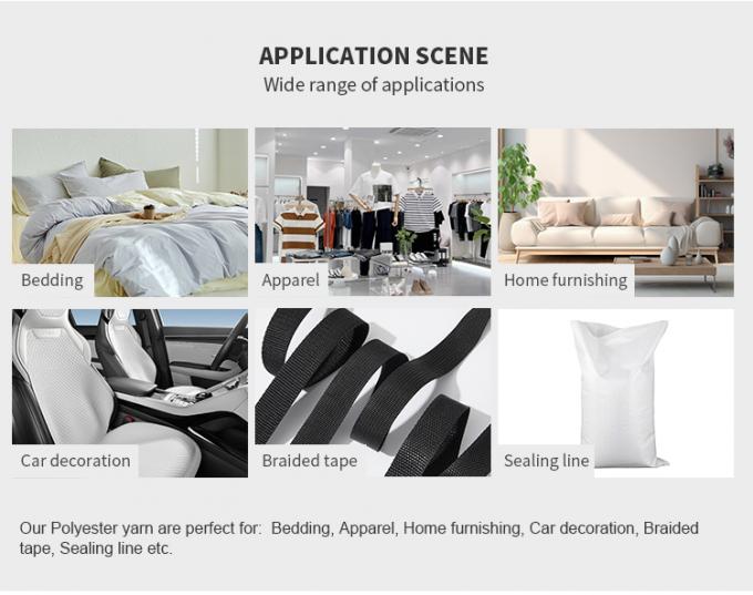 Dty 100D 75D 36F Twist Full Dull 100% โพลีเอสเตอร์ ยาง สปันขาว ยืดหยุ่นสูง 3