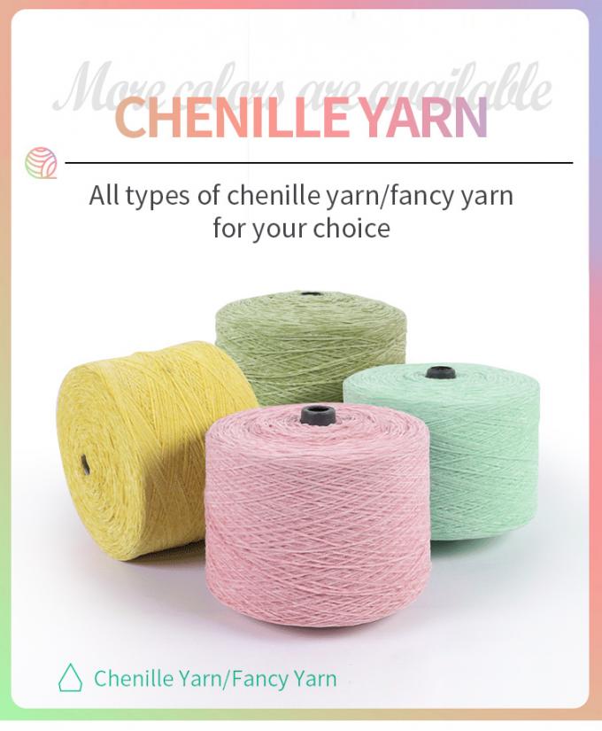 Yarn de poliéster teñido de cheniles super gruesos para tejer a mano 0