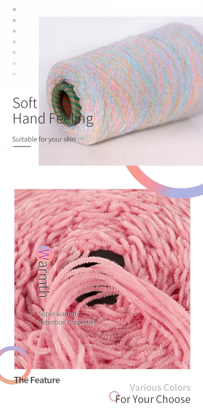 Yarn de poliéster teñido de cheniles super gruesos para tejer a mano 1