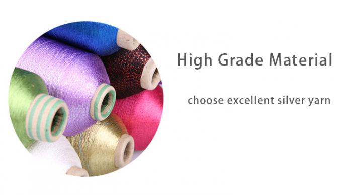 Ms ประเภท Lurex สายขีดทองเหลือง สายเงินโลหะ 75D จํานวนเส้น 0