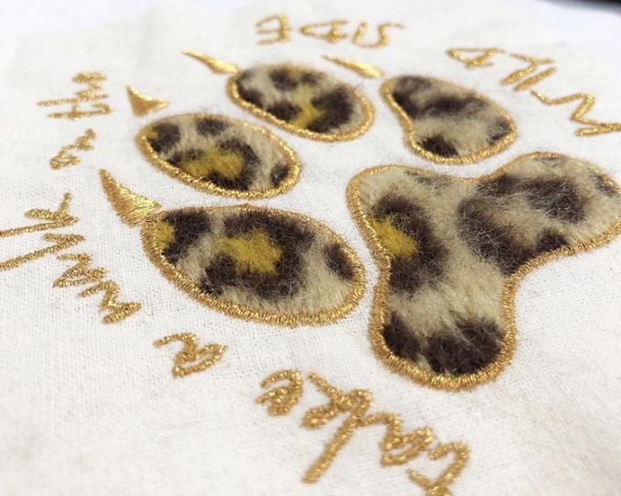 Ms ประเภท Lurex สายขีดทองเหลือง สายเงินโลหะ 75D จํานวนเส้น 4