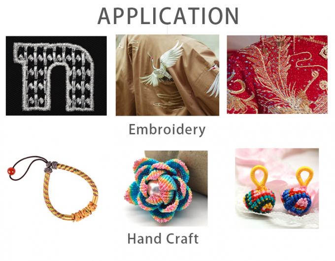 Ms ประเภท Lurex สายขีดทองเหลือง สายเงินโลหะ 75D จํานวนเส้น 3